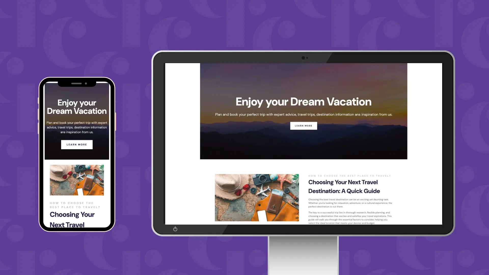 Travel landing Page